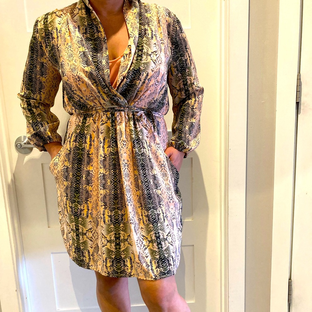 Cocktail dress one piece polyester snake design